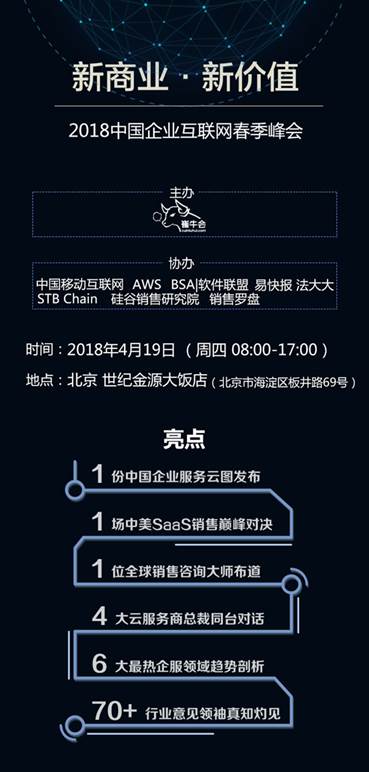 “新商业·新价值”2018中国企业互联网春季峰会4月19日在京召开