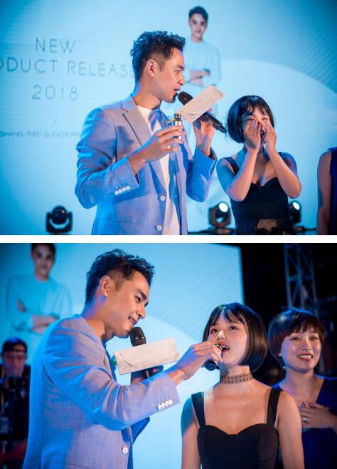 明道携MISHANG美白饮惊喜现身方蕊三周年现场